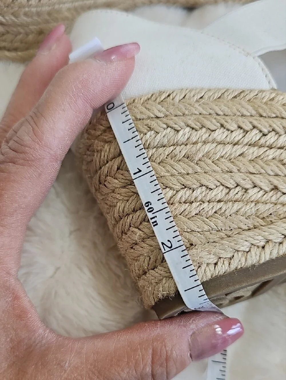easy street White Espadrille Wedge Sandals with Cross Straps